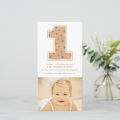 Baby Girl, eerste verjaardag Foto-kaart Bedankkaart (Staand voorkant)