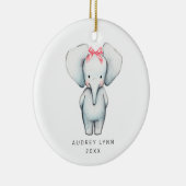 Baby Girl Elephant 1-kerstman op maat Keramisch Ornament (Rechts)