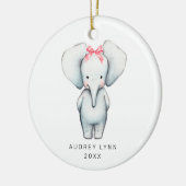 Baby Girl Elephant 1-kerstman op maat Keramisch Ornament (Links)