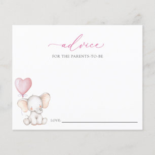 Baby Girl Elephant Advice Card voor ouders