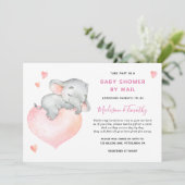 Baby Girl Elephant Baby shower per post Kaart (Staand voorkant)
