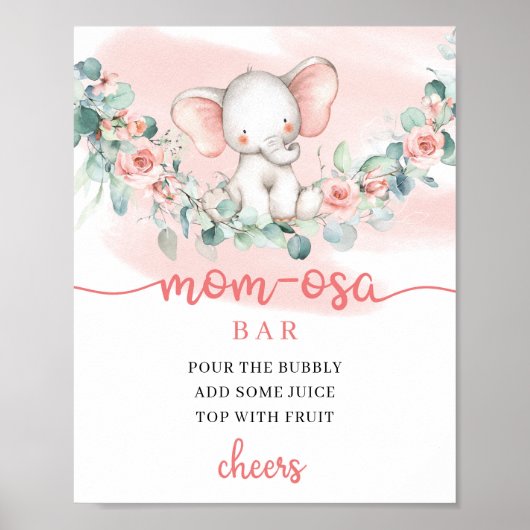 Baby Girl Elephant eucalyptus Mam-osa bar Poster (Voorkant)