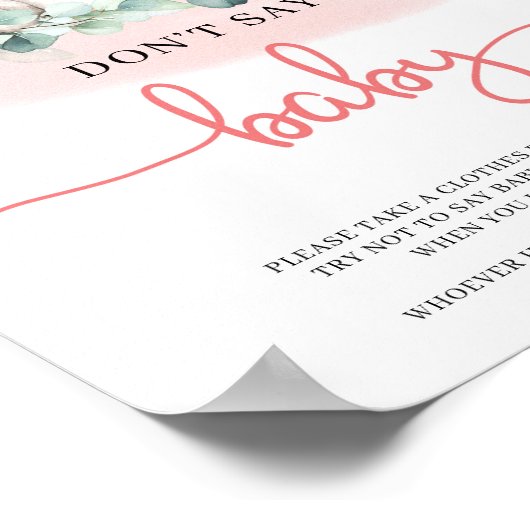 Baby Girl Elephant eucalyptus zegt niet dat je bab Poster (Hoek)