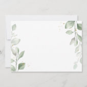 Baby Girl Elephant Leaves Baby shower Invitation Kaart (Achterkant)