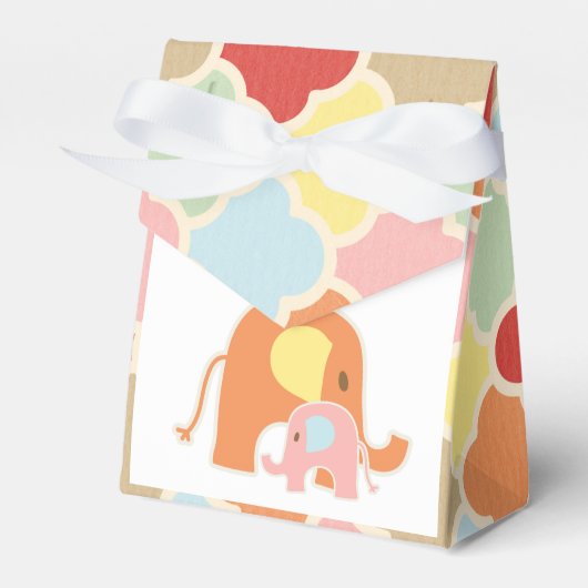 Baby Girl Elephant Shower Favor Box Bedankdoosjes (Voorkant Zijde)