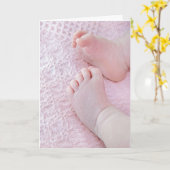 Baby Girl Feet Gefeliciteerd Kaart (Gele Bloem)