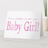 Baby Girl-felicitaties Kaart (Voorkant)
