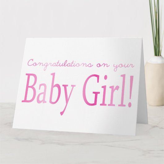 Baby Girl-felicitaties Kaart (Voorkant)