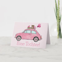 Baby Girl Fiat 500 Duitse felicitaties