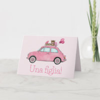 Baby Girl Fiat 500 Italiaanse felicitaties