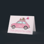 Baby Girl Fiat 500 Spaanse felicitaties Kaart<br><div class="desc">Gefeliciteerd met de komst van het nieuwe meisje naar familie en vrienden met deze kaart. De kaart is ook beschikbaar in een aantal verschillende niet-Engelstalige talen. Alle tekst kan worden aangepast.</div>