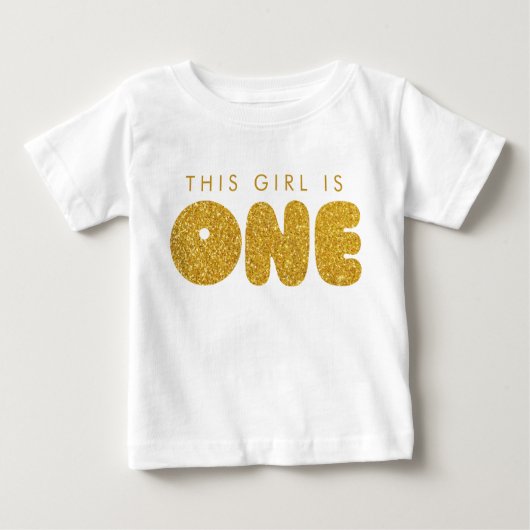 Baby Girl First Birthday Outfit Golden One (Voorkant)
