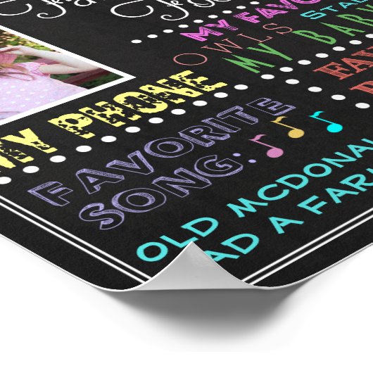 Baby Girl First Birthday Poster (Hoek)