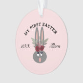 Baby Girl First Easter Pink Bunny Personalized Ornament (voorkant)