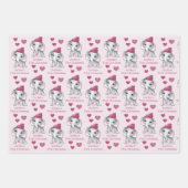 Baby Girl First kerst Elephant roze naam Inpakpapier Vel (Voorkant)