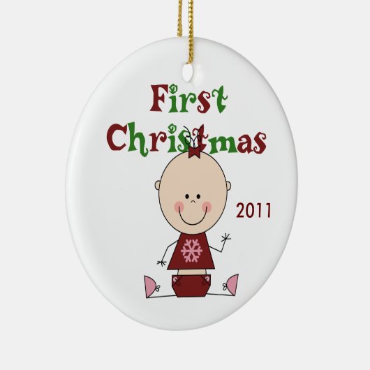 Baby Girl First Kerstdated Ornament (Rechts)