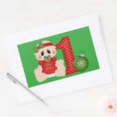 Baby Girl First Kerstfeestdag sticker (Envelop)