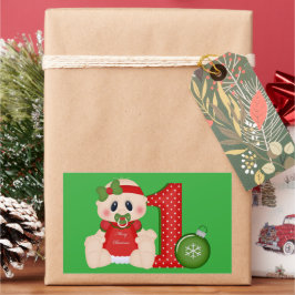 Baby Girl First Kerstfeestdag sticker