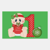 Baby Girl First Kerstfeestdag sticker (Voorkant)