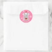 Baby Girl First Kerstmis Elephant Feestdagen Ronde Sticker (Tas)