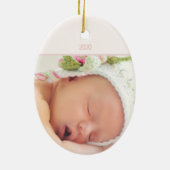 Baby Girl First Kerstmis Snowflake Foto Keramisch Ornament (Achterkant)