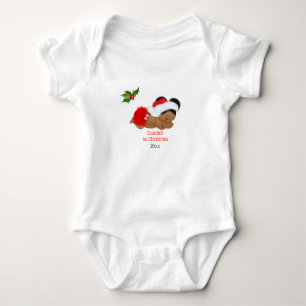 Baby Girl First KerstRed Santa Hat Baby Bodys Romper