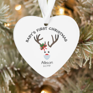 Baby Girl First Kerstrender Personalized Ornament