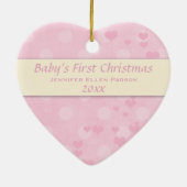 Baby Girl First Kerstversiering Keramisch Ornament (Achterkant)