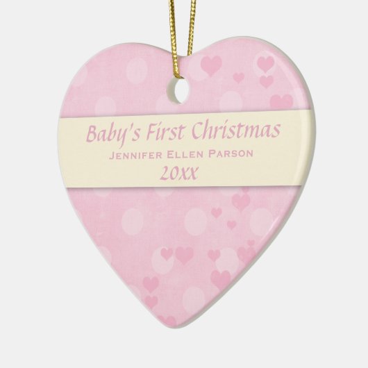 Baby Girl First Kerstversiering Keramisch Ornament (Links)