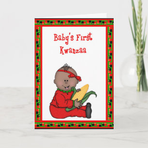 Baby Girl First Kwanzaa Wenskaart Feestdagen Kaart