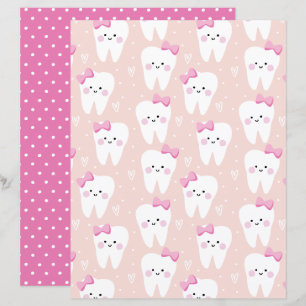 Baby Girl First Tooth Shower Scrapbooting paper