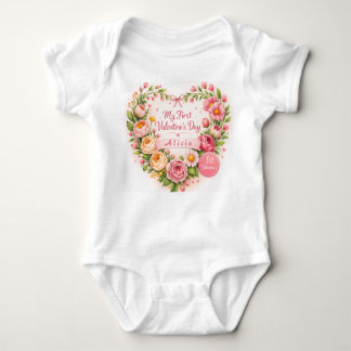 Baby Girl First Valentine’s Day Design Customize Romper