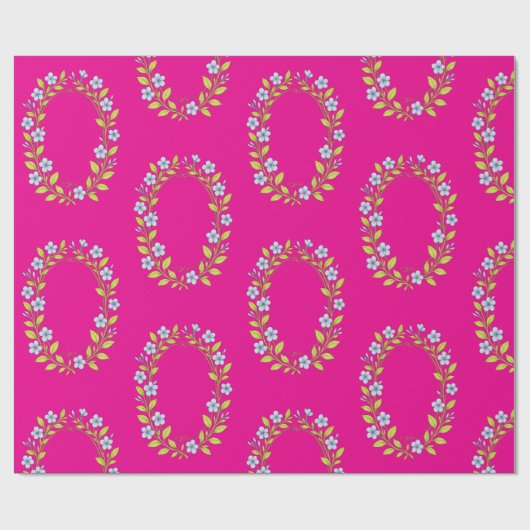 Baby girl floral pattern cadeaupapier (Vlak)