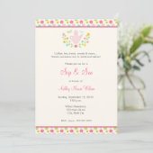 Baby Girl Floral Sip en zie Uitnodiging (Staand voorkant)