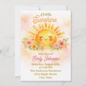 Baby Girl Floral Sunshine Shower Kaart (Voorkant)