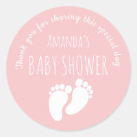 Baby Girl Footprint Baby shower Roze
