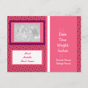 Baby Girl Foto aankondiging Sjabloon