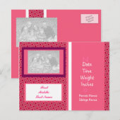 Baby Girl Foto aankondiging Sjabloon (Voorkant / Achterkant)