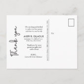 Baby Girl Foto Baby shower Modern Script Aankondigingskaart (Achterkant)