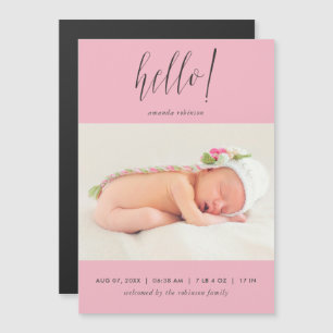 Baby Girl Foto Birth Magnetische Uitnodiging