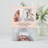 Baby Girl Foto Collage Peach Modern Birth (Staand voorkant)
