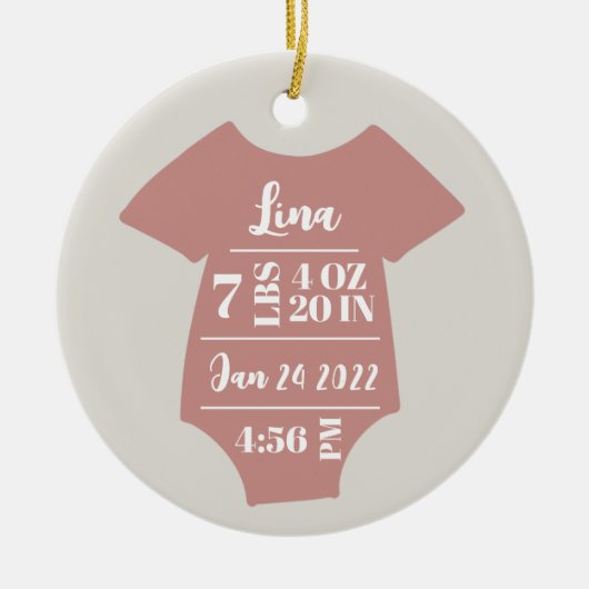 Baby Girl Foto Eerste Kerstmis Keramisch Ornament (Voorkant)