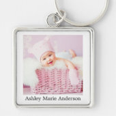 Baby Girl Foto en naam Sleutelhanger (Voorkant)
