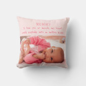 Baby Girl Foto en Schattig bericht aan moeder Kussen (Voorkant)