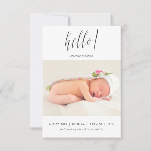 Baby Girl Foto geboorteaankondiging Aankondiging (Voorkant)