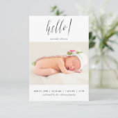 Baby Girl Foto geboorteaankondiging Aankondiging (Staand voorkant)