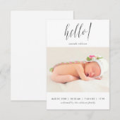 Baby Girl Foto geboorteaankondiging Aankondiging (Voorkant / Achterkant)