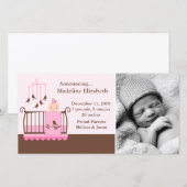 Baby Girl Foto geboorteaankondigingen Aankondiging (Voorkant / Achterkant)