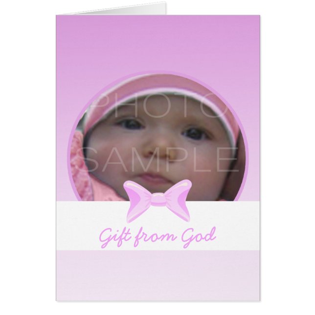 Baby girl Foto Gift van God Roze Bijbelvers (Voorkant)