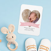 Baby Girl Foto minimalistisch geboortebericht Magneet